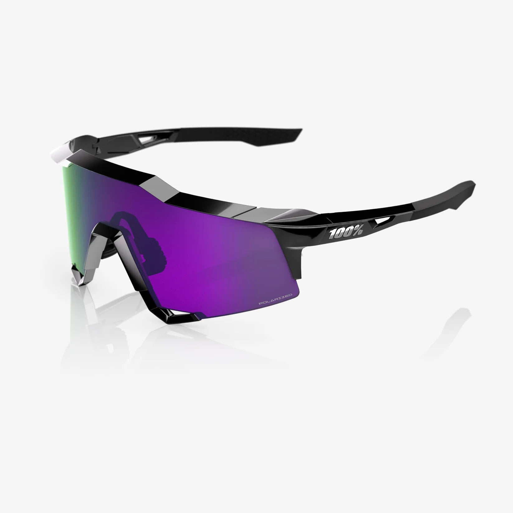 100% SpeedCraft - Polished Black, HiPER® Polarized Lavender Mirror Lens