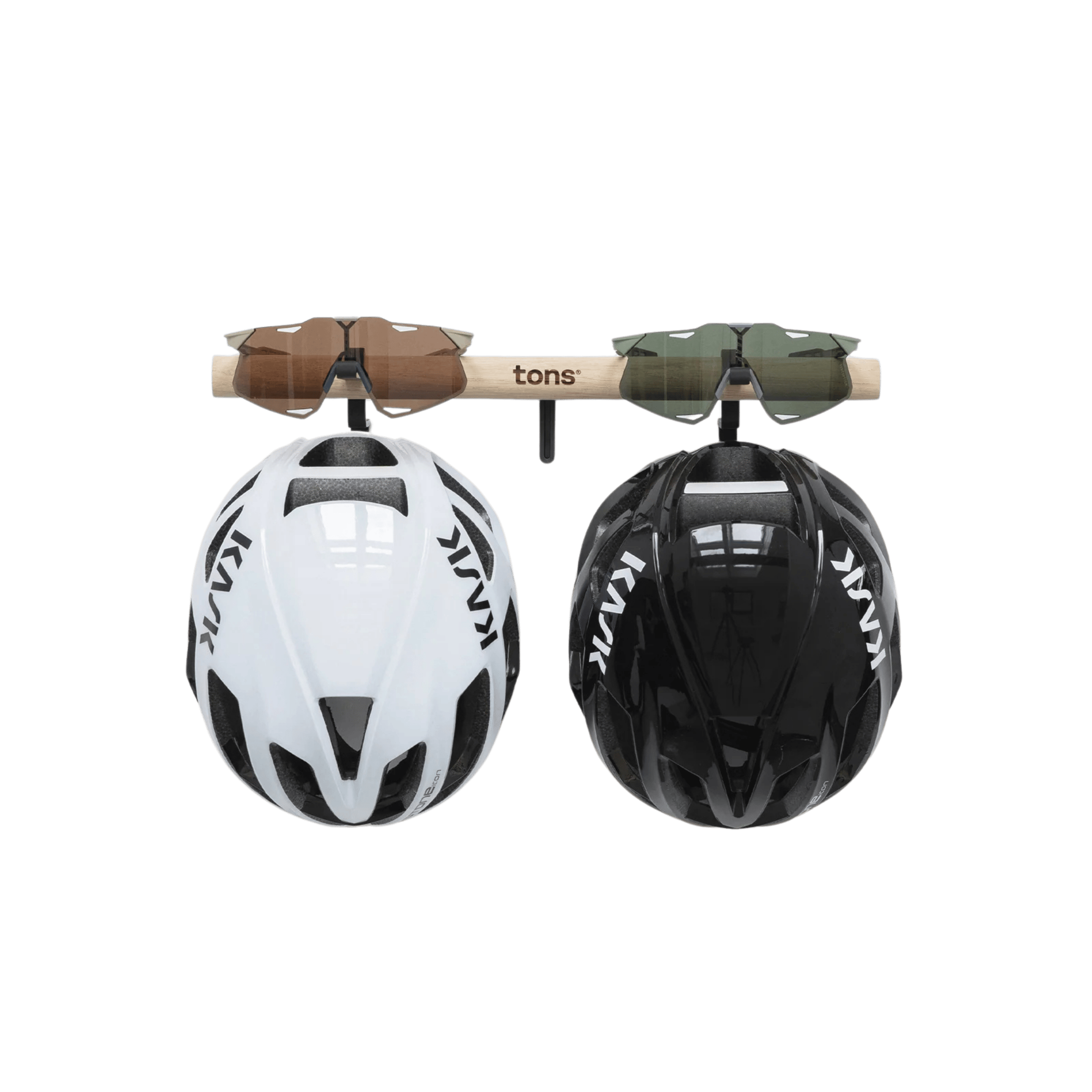 Tons opbevaringsstativ til cykeludstyr - 2x briller og hjelme